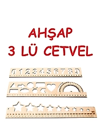 AHŞAP 3 LÜ CETVEL